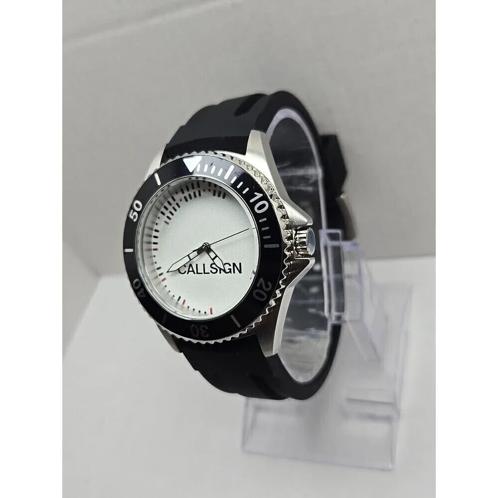 Zazzle Ewatchfactory Diver Quartz Watch New Battery 10 ATM Rubber Band Call Sign